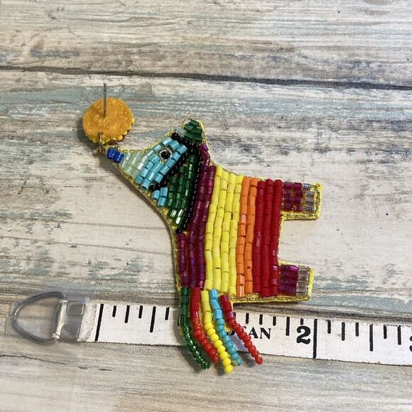 Mexican Burra Pinata EARRINGS Seed Beads‎ Cinco De Mayo - Picture 8 of 8